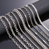 Collier pour homme en acier inoxydable de haute qualité, chaîne torsadée serpent ronde de 60 cm, collier à maillons cubains épais