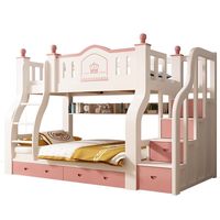Etagenbett mit Hoch- und Niedrigbetten, Multifunktionales Doppelstock-Kombinationsbett, Holz-Etagenbetten für Kinder