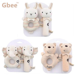Mainan kerincingan katun organik bayi, boneka kerincing hewan pendidikan dini mainan nyaman bayi usia 0-1 tahun - Product Image 5