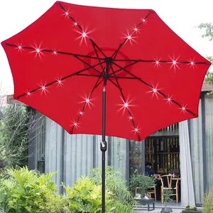 LED 조명, 시장 우산, 안뜰 우산 정원 파라솔 크랭크와 기울기와 야외 시장 우산.