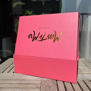 Упаковочные коробки из гофрированного картона с розовым логотипом на заказ, для доставки, ухода за кожей и косметики, штампованный почтовый набор для косметики