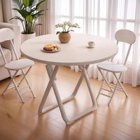 Table à manger ronde pliable en bambou, portable, pour balcon, design minimaliste moderne, ensemble table et chaises simple