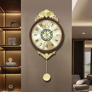 Modern European Style Metal Wall <b>Clock</b> Round 25 Inch Silent Sweep Second Battery Powered Living Room Decor - Product Image 1