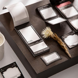 50 शीट/पैक ब्लैक व्हाइट मेमो पैड श्रृंखला रेट्रो-शैली के पैडड चिपचिपा नोट यूरोपीय विंटेज सजावटी लेटेड कोलाज - Product Image 2