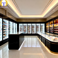 Présentoir de Magasin de Tabac Personnalisé avec Éclairage LED RGB, Étagère Robuste en Verre Trempé pour Vitrines de Magasins de Tabac