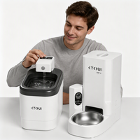 Ensemble d'alimentation et d'abreuvement pour animaux de compagnie, intelligent, automatique, sans fil, avec chargement USB, design élégant et solide, grande capacité, ABS, portable, WiFi
