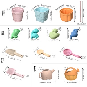 Ensemble <span class=keywords><strong>de</strong></span> jouets <span class=keywords><strong>de</strong></span> <span class=keywords><strong>plage</strong></span> pour bébés en silicone souple sans BPA, seau et pelle éducatifs pour enfants et tout-petits, idéal pour l'extérieur et le sable - Product Image 5