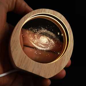 Lámpara Nocturna de Cristal 3D de 80 mm, Ecológica, con Tema de Galaxia, Grabada con Láser, Luna Luminosa, Adorno de Escritorio para Estudiantes, Regalo de Navidad K9 - Product Image 4