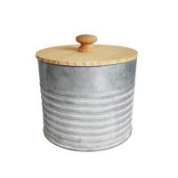 Bougeoirs en métal galvanisé de style campagnard, petits pots ronds noirs avec couvercle pour la décoration de jardin et de maison