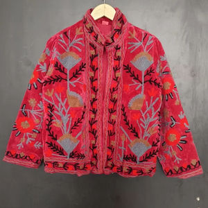 Handmade Woven <b>Quilted</b> 100% Cotton Fleece Breathable Reversible Autumn Winter Women's Jacket - Product Image 1