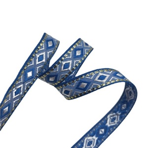 Cinta de jacquard de seda dorada con diseño de espiga en forma de diamante de 1.2 cm, inspirada en estilos étnicos, accesorios DIY para bordes de abanicos Han - Product Image 5