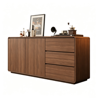Buffet mural intégré en bois massif de style crème, avec tiroirs, pour cuisine, salle à manger, salon, armoire de rangement OEM