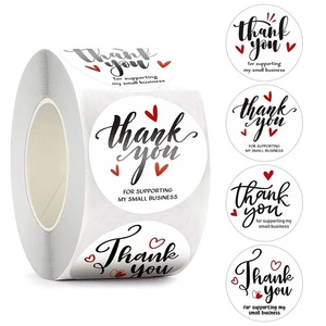 Tùy Chỉnh Đen Cảm Ơn Bạn Sticker CuộN <span class=keywords><strong>Kraft</strong></span> Giấy Vinyl Nhãn Con Dấu Vòng Trang Trí Đám Cưới Phong Bì Quà Tặng Văn Phòng Phẩm Sticker - Product Image 3