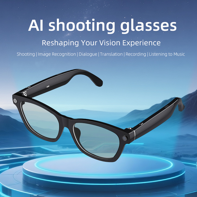 AI Powered Smart Camera Translation Glasses with 4K Lens Wireless Voice Control WiFi Music Calls-for Photography