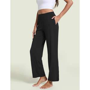 Pantalones de Pijama de Viscosa de Bambú Personalizados para Mujer, Suaves, de Pierna Ancha, Corte Holgado, con Bolsillos, Cómodos, Tallas S a XXL - Product Image 1