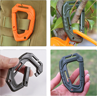 Molle Carabiner Clip Tactical Carabiner Hook Fast Spring Hard Hook Buckle D-Clip for Molle Webbing Additions Backpack Accessory