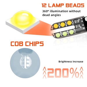 TGZ lampu posisi <span class=keywords><strong>194</strong></span> LED putih biru kuning 12V Flash strobo T10 silikon 300 12SMD COB 168 lampu ganda mobil bohlam parkir W5W