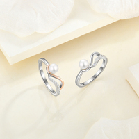 Bague élégante en argent sterling 925 Infinity Design avec zircon cubique Bijoux de mode bicolores en or rose et argent pour femmes