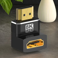 Adaptateur 8K HD à 90 degrés mâle-femelle pour interface d'affichage sur ordinateur portable, téléviseur, moniteur, projecteur, tête orientable pour utilisation avec caméra