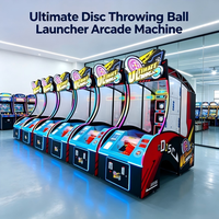 Nieuwe vliegende schijf lanceermachine, muntbediende, volautomatische arcade-spelautomaat van metaal, acryl en hout, geschikt voor arcadecentra, kermis, binnenruimtes.