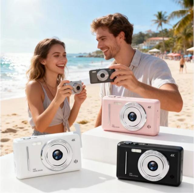 4K Digital Camera with 50 Megapixel Dual Flash Autofocus and Intelligent Anti Shake 7.1x-16x Zoom CCD Retro Portable Camera