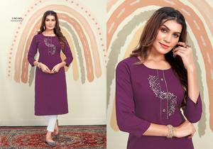 Fashionable Cotton Kurti for <b>Women</b> with Adjustable Fit Modern Stylish Design Perfect for Daily Casual and Comfortable <b>Wear</b> - Product Image 4