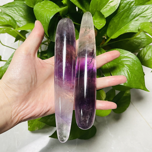 Varita Masajeadora de Cristal de Amatista para Estimulación del Pene y Vagina, Piedra Curativa, Varita Yoni Delgada de Amatista, Dildo de Cristal para el Placer Femenino - Product Image 3