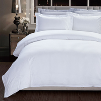 Ensemble de draps de lit YOUMIAN 100% coton, super doux, blanc, style européen, 300 fils, rayé