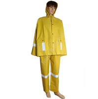 Robuster Sicherheits-PVC-Polyester-Regenanzug Overall Jacke Latzhose Herren Arbeitsregenkleidung Gelber Gummi-Regenanzug