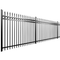 Panneaux de clôture en métal galvanisé noir, clôture en fer forgé, clôtures en métal bon marché pour maisons avec portail en fer forgé