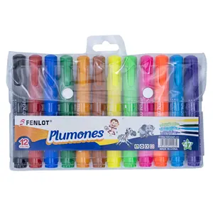 स्कूल/कार्यालय 047 के लिए सर्वाधिक बिकने वाला 12 रंग जल आधारित स्याही मार्कर पेन कस्टम लोगो