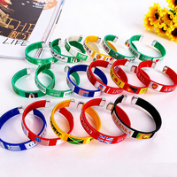 Brazalete con Bandera de Países de la Copa Mundial, Regalo Promocional para Fanáticos del Fútbol, Brazalete Deportivo, Pulsera Elástica
