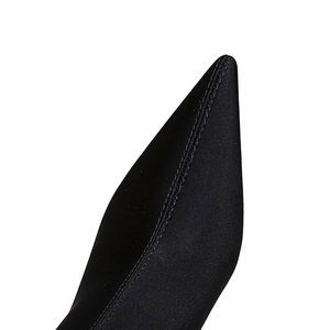 Nouvelles Bottes Chaussettes à Talons Bas Pointus Extensibles Printemps-Automne 2025 pour Femmes - Product Image 2