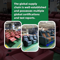 Sofá Reclinable Eléctrico de 3 Plazas de Fabricación Original, Estilo de Alta Calidad, Sofá de Cuero para Cine en Casa, Sofás Reclinables para Cine en Casa