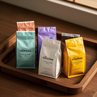 Bolsa de Café con Fuelle Lateral y Fondo Plano, Bolsa de Plástico Reutilizable para Alimentos, Bolsa de Papel Kraft con Cierre para Café