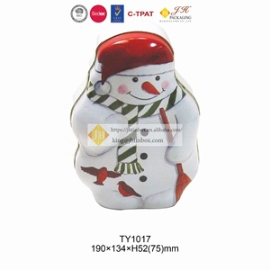 JH <strong>Christmas</strong> Snowman Shape <strong>Tin</strong> Box Excellent Quality Metal Storage Gift <strong>Tin</strong> <strong>for</strong> Cookies and <strong>Biscuits</strong> <strong>for</strong> Household Use Crafts - Product Image 2