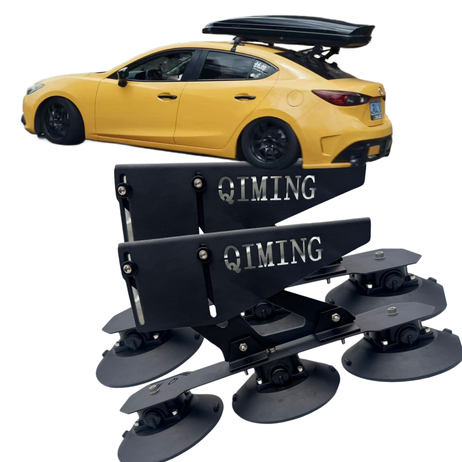 Roof cross bars + 6rear suction cup brackets + 700L roof box