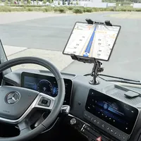 Support de tablette en métal robuste, support de téléphone à vis à 2 niveaux, support de téléphone réglable à 360 degrés pour tableau de bord de voiture, vélos, bateaux