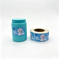 Étiquette personnalisée en vinyle auto-adhésif imperméable pour pot de lingettes pour bébé, impression privée, logo personnalisé, promotion alimentaire
