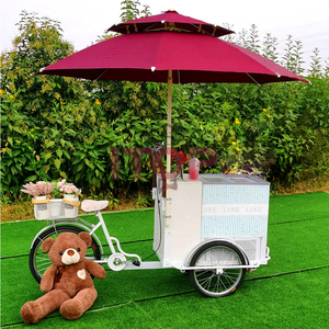 Tricycle de vente de crème glacée à 3 roues mobiles, <span class=keywords><strong>remorque</strong></span> alimentaire, équipement de vente de snacks de rue entièrement équipé - Product Image 3