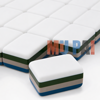 Tuiles de Mahjong Américaines de Luxe, Ensemble de 160 Tuiles Bleu Teal, Mahjong Designer en Acrylique 4 Couches, Thème Pavillon Oriental, pour Vente en Gros B2B