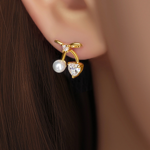 Hot Sale Thailand Women's Fashion <b>Earrings</b> Pearl Heart Bowknot Design Elegant Pearl Stud <b>Earrings</b> for Party Wedding Daily Wear - Product Image 4