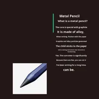 Crayon métallique octogonal Technologie noire Multicolore Éternel Durable Sans affûtage Alliage Stylo d'écriture sans fin pour étudiants