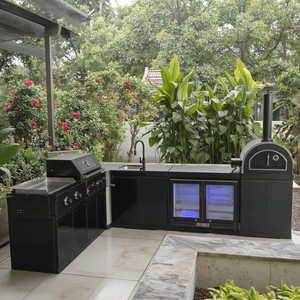 Cuisine d'été durable extérieure pour <span class=keywords><strong>piscine</strong></span>/jardin/bord de mer/<span class=keywords><strong>camping</strong></span> Barbecue de cuisine extérieure en acier inoxydable 304 en forme de L - Product Image 3