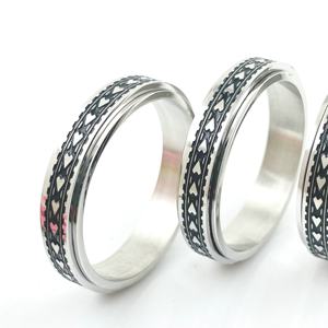 Hawaii Spinner de titanio anillo de acero inoxidable para aliviar el estrés ansiedad compromiso boda promesa banda para mujeres tamaño 9-14 - Product Image 3