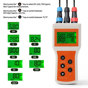 Medidor de pH Digital Portátil 6 en 1, DO.PH.EC.TDS.SALT.TEMP, Probador de Oxígeno Disuelto, Probador de Calidad del Agua, Personalizable OEM, Plástico - Product Image 2
