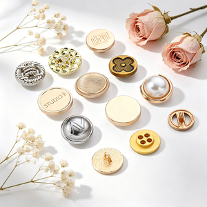 Premium DIY Metal Craft <b>Buttons</b> High Polished Gold Finish Zinc Alloy Custom Engraved Embossed Brass Shank 2-Holes Eco-Friendly - Product Image 1