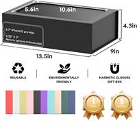 Grande boîte cadeau noire avec fenêtre pour cadeaux, couvercles magnétiques, pliable, pour boîte de demande en mariage pour les demoiselles d'honneur, contient une carte, un ruban