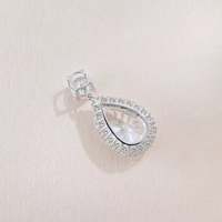 Collana con Pendente a Goccia in Oro Bianco 18K con Diamante Coltivato in Laboratorio, Gioielli Raffinati per Donne, Catene con Diamanti, Collana con Diamante di Laboratorio