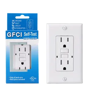 USA Duplex Self-Test 125V 15Amp Tamper Resistant TR GFI Socket Wall Outlet GFCI Receptacle Outlet